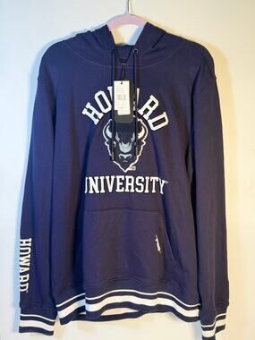 Campus Crew Howard University Bison Pullover Hoodie Men's Large Navy NWT
